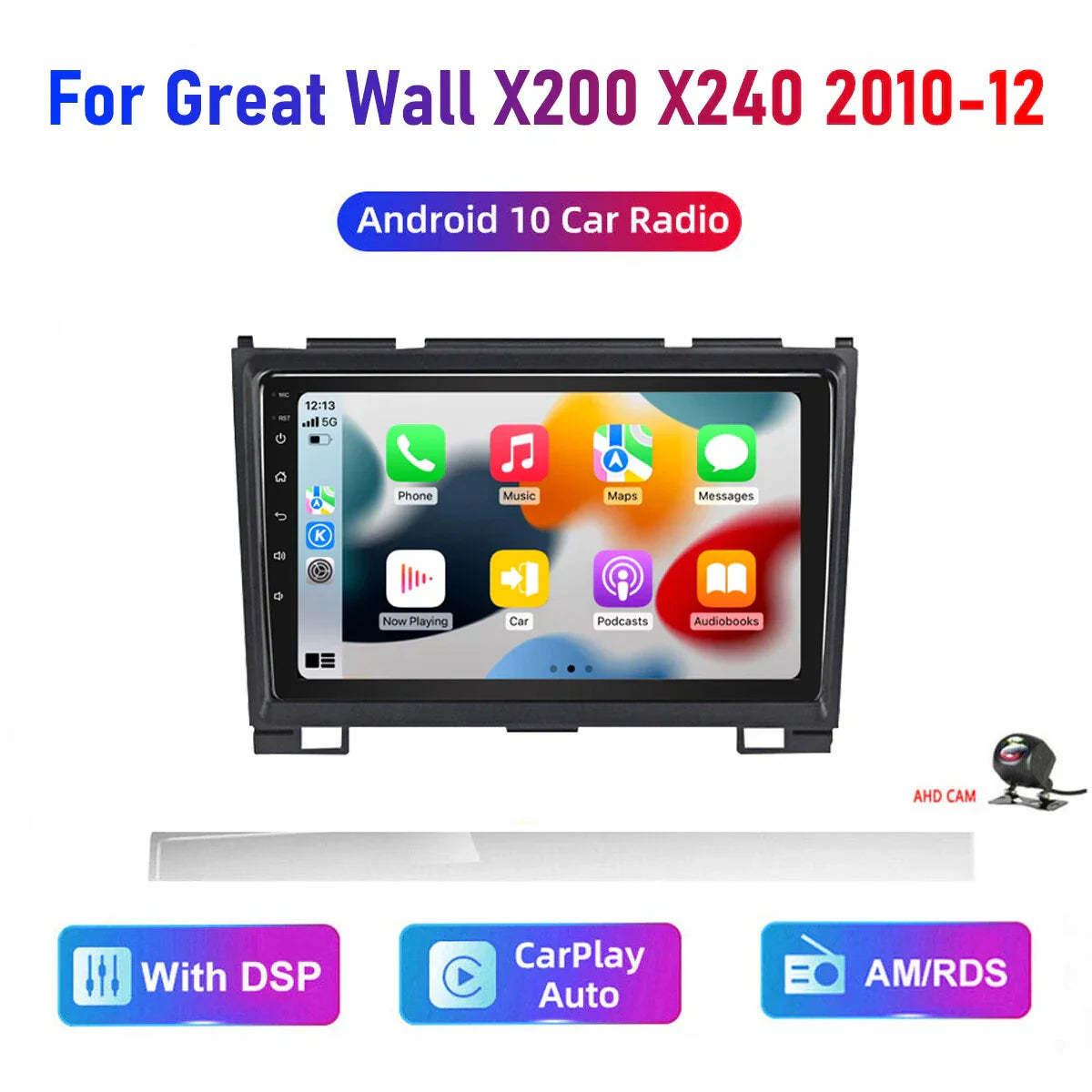 GPS Wireless Apple CarPlay Android Auto Camera for GREAT WALL X240 X200 (2011-2013)