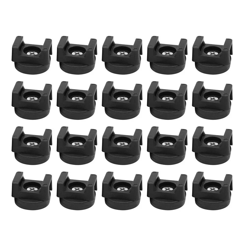 20 x Black Magnetic Cable Zip Tie Mounts for Wire Management Clips