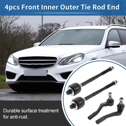 4pcs Front Inner Outer Tie Rod Ends for Mercedes-Benz C55 (2005-2006)