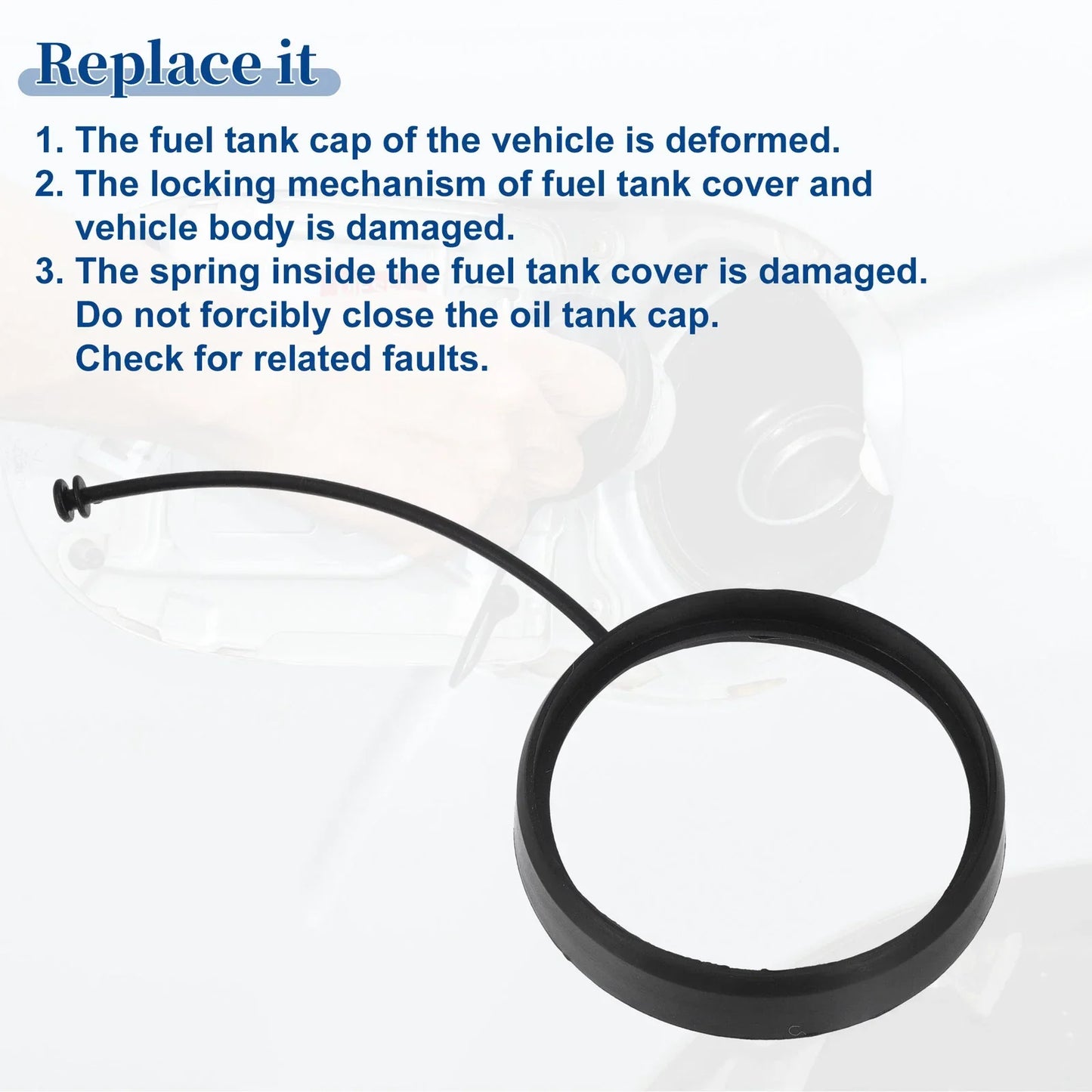 Fuel Tank Cap Tether Rope 2 x Pcs for Mercedes-Benz C230 (2001-2009)