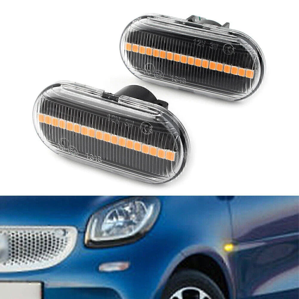 Dynamic Clear LED Side Marker Light for Smart Fortwo W453 (2015-2023)
