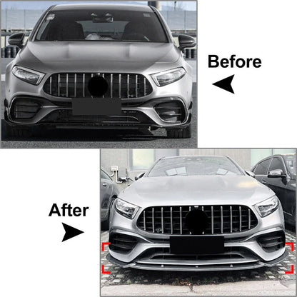 Front Bumper Spoiler Lip for Mercedes Benz A Class W177 A45 A45S (2019-2023)
