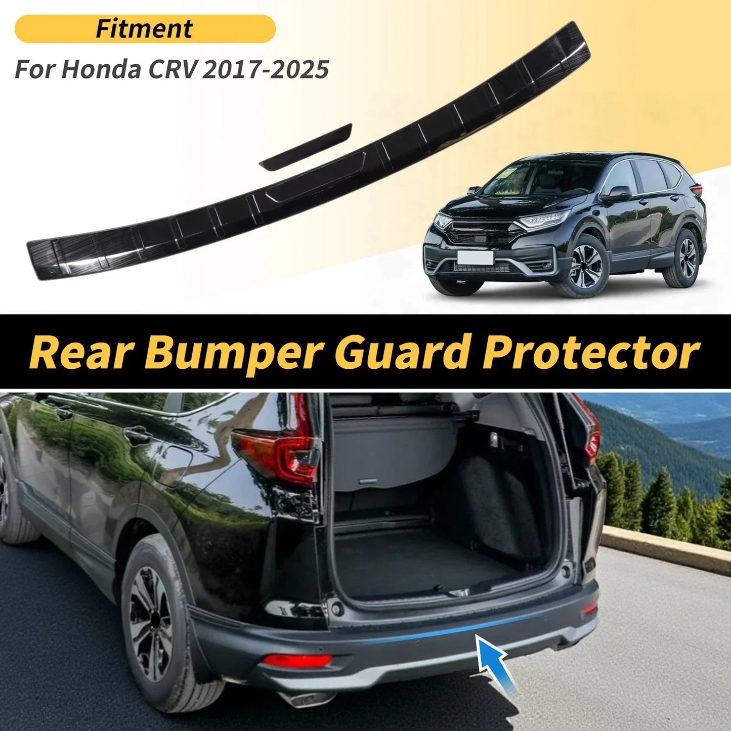 Rear Bumper Topper for Honda CRV 2017-2025 Black 1 x Piece