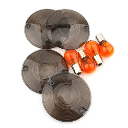 Smoked Turn Signal Light Cover Lens for Harley Classic FLHTC (1997-2009)