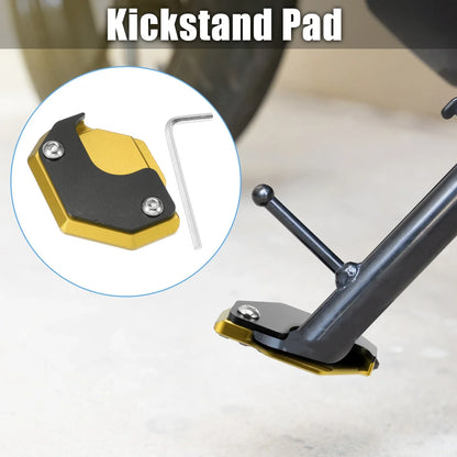 Aluminum Alloy Motorcycle Kickstand Pad for Honda - Black Yellow