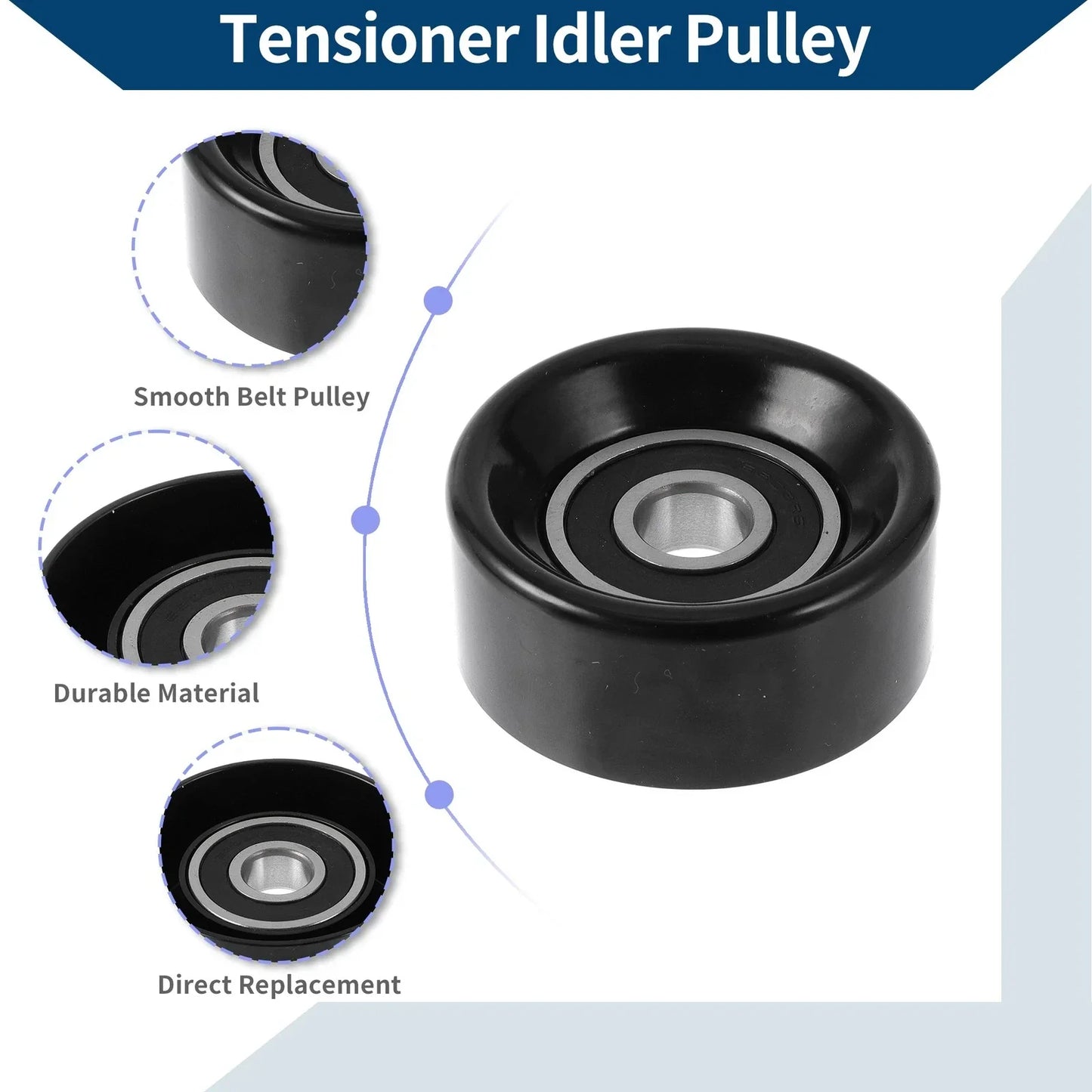 Drive Belt Idler Pulley for Acura RDX, Honda (2007-2012) - 1 x Pulley