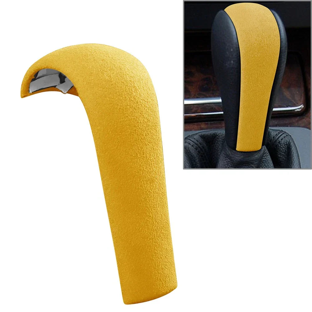 Yellow Gear Shift Knob Cover Trim for BMW 3 5 Series X3 X5 E60 E61 E90 E92 E93