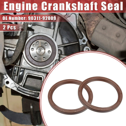 2 x Engine Crankshaft Seals for Lexus ES350 (2007-2023) Rubber