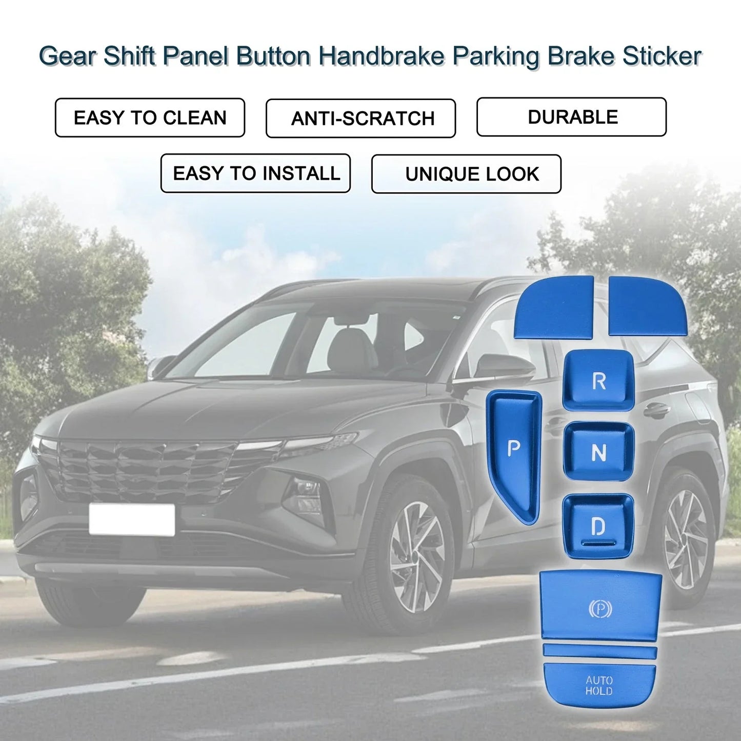 Gear Shift Panel Button Handbrake Parking Brake Sticker for Hyundai Tucson (2015-2023)