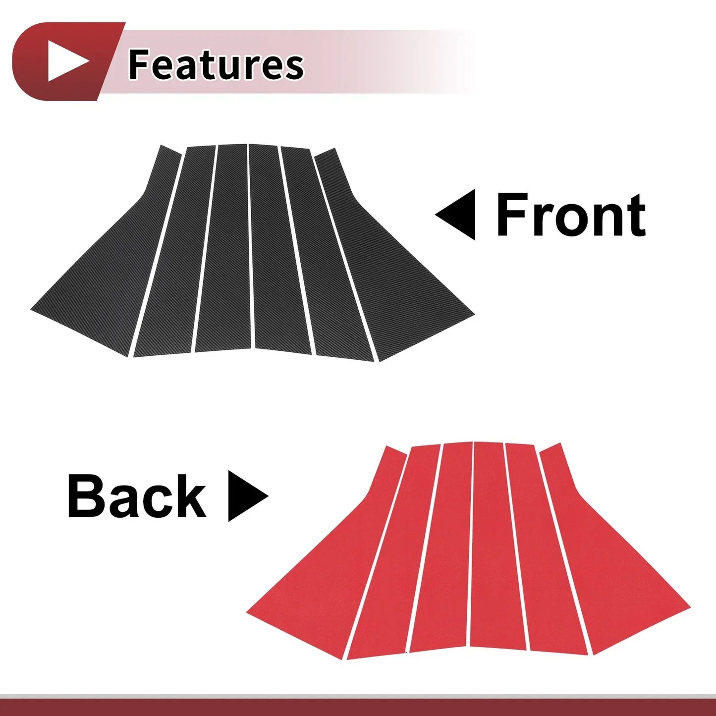 Door Pillar Window Trim for Hyundai Sante Fe 2019-2023 Carbon Fiber Black