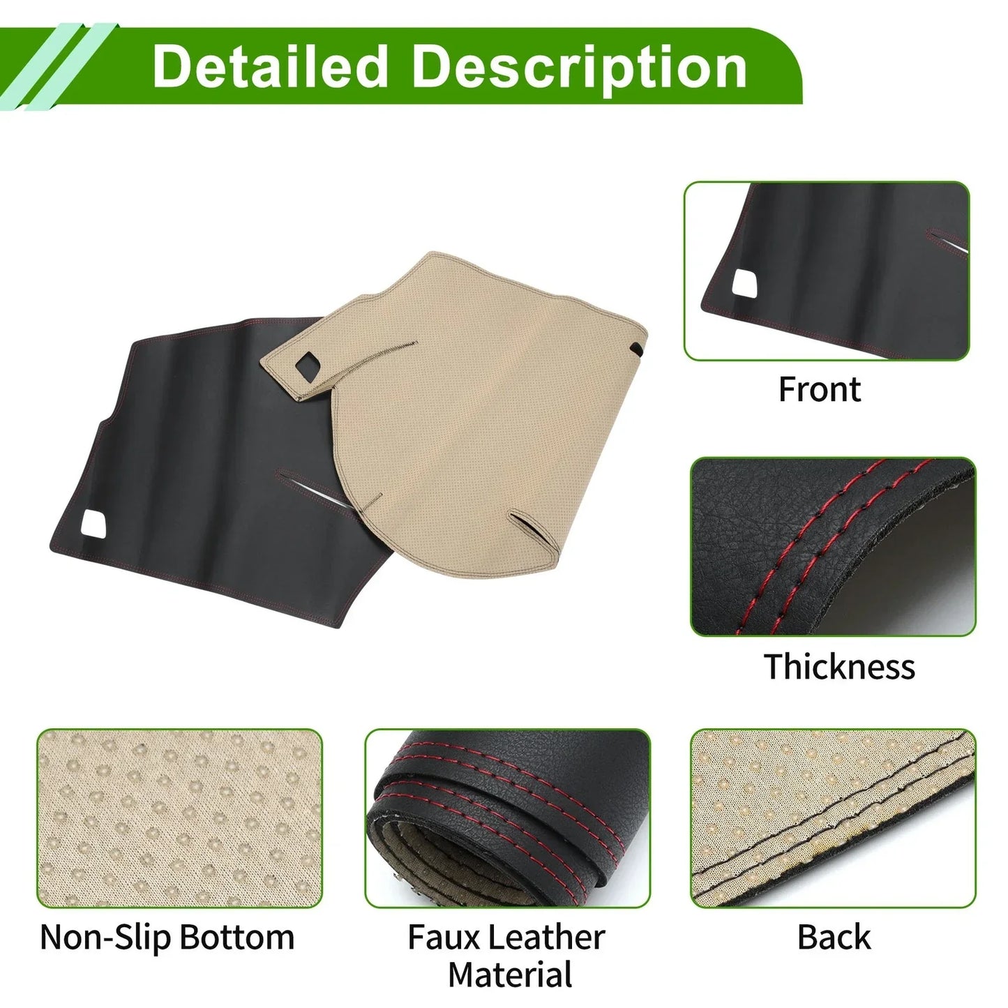 Dashboard Cover for LEXUS RX 350 2010-2015 Dash Mat Carpet Black Red
