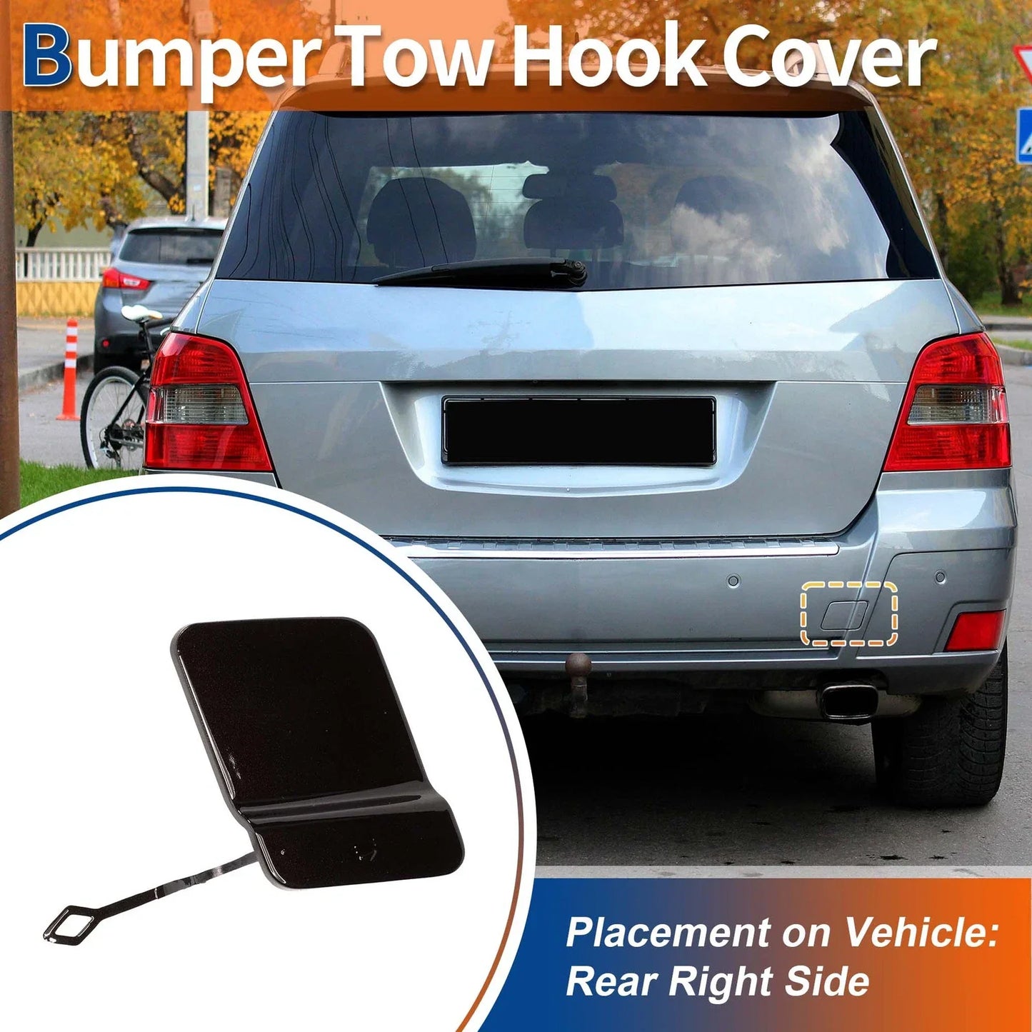 Rear Tow Hook Cover for Mercedes-Benz X204 2010-2012 - Brown