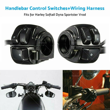 Handlebar Control Switches + Wiring Harness for Harley Dyna Vrod (2006-2017)