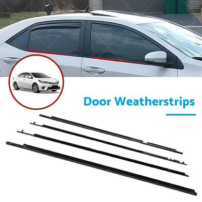 4x Window Weather Strip Seals for Toyota Corolla Sedan (2009-2012)