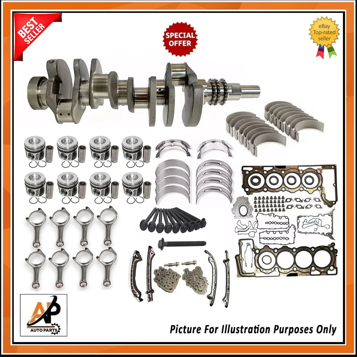 Crankshaft Rebuild Kit Alloy Steel for Range Rover Sport II L494 (2014–2019)
