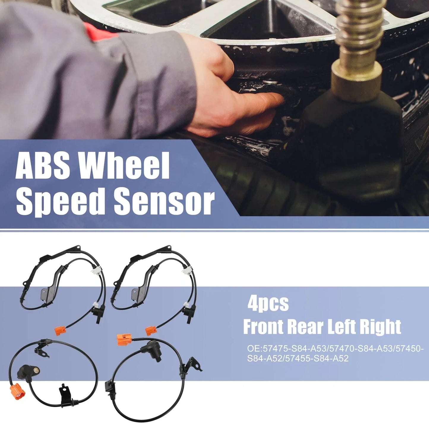 4 x ABS Sensors for Honda Accord (1998-2002) Front & Rear Left Right