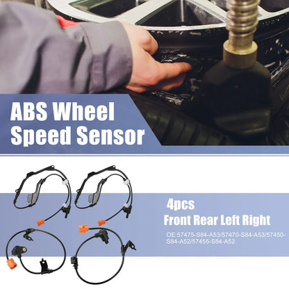 4 x ABS Sensors for Honda Accord (1998-2002) Front & Rear Left Right