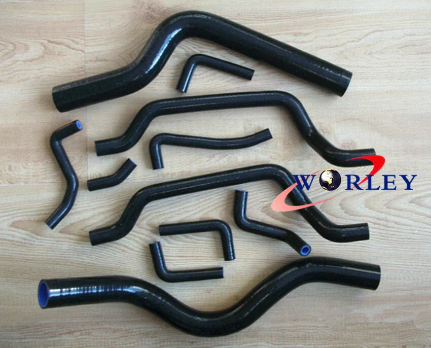 Black Silicone Radiator & Heater Hose for Mitsubishi Eclipse DSM 90-94