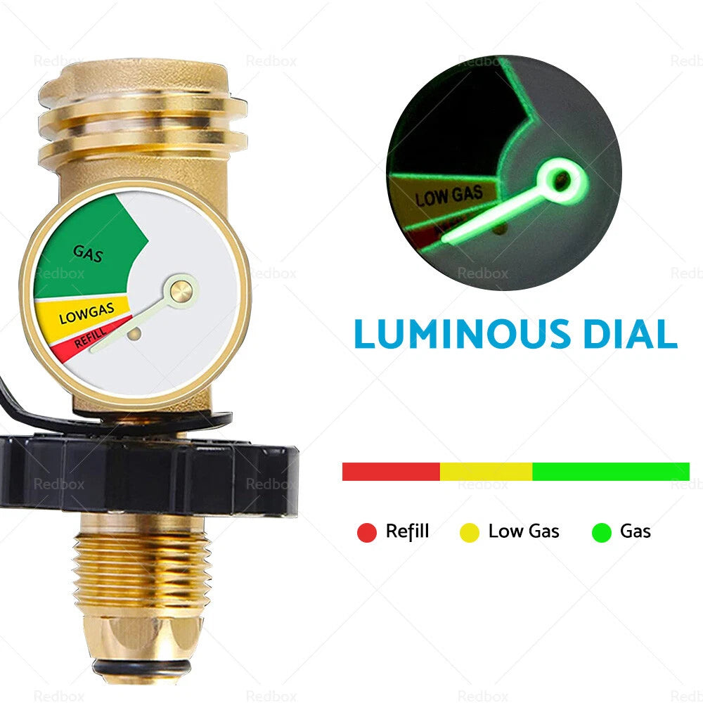Gas Pressure Gauge Level Indicator for QCC Gas Bottle Cylinder Adaptor