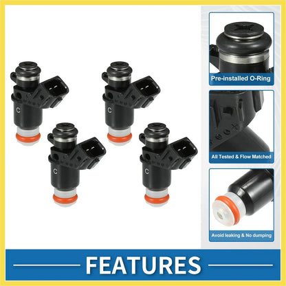 Fuel Injector for Honda Civic 2001-2005 DX, LX 1.7L - 4 x Black Injectors