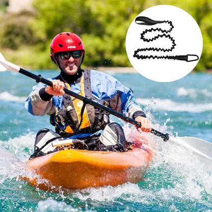 Kayak Paddle Leash with Carabiner Lanyard 1m Black