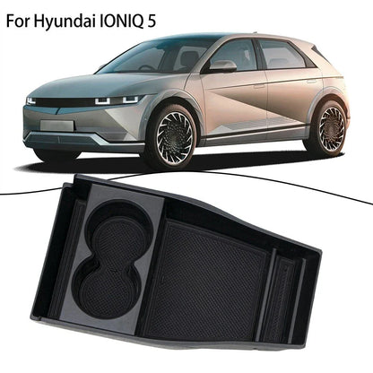 1x Front Center Console Storage-Box ABS-Black Organizer Tray for Hyundai
