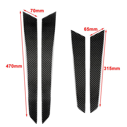 4x Carbon Fiber Interior Door Panel Covers for Mercedes-Benz W204 (2007-2014)