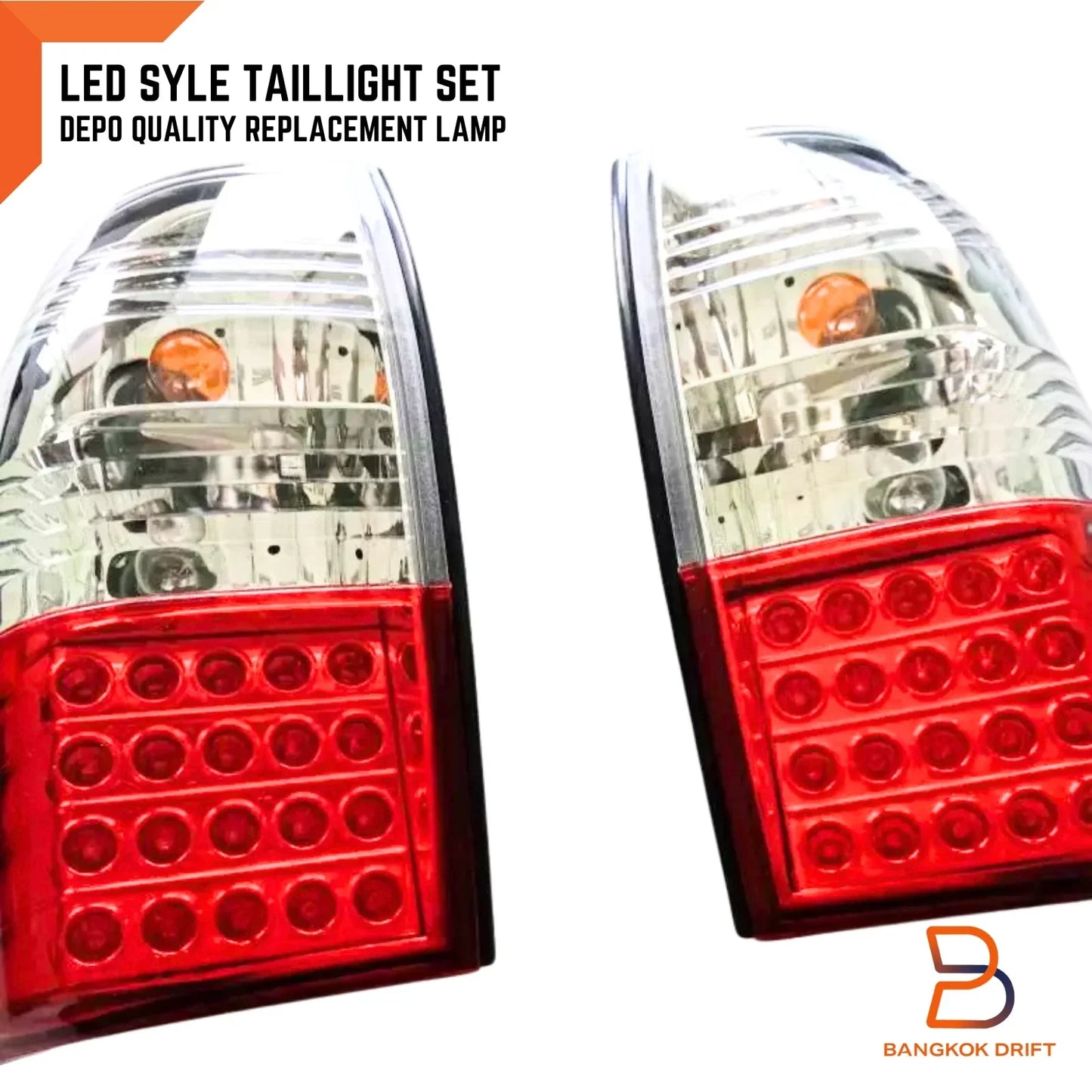 DEPO LED Tail Lights for Mitsubishi Triton MK Ute 1995-2004 Clear