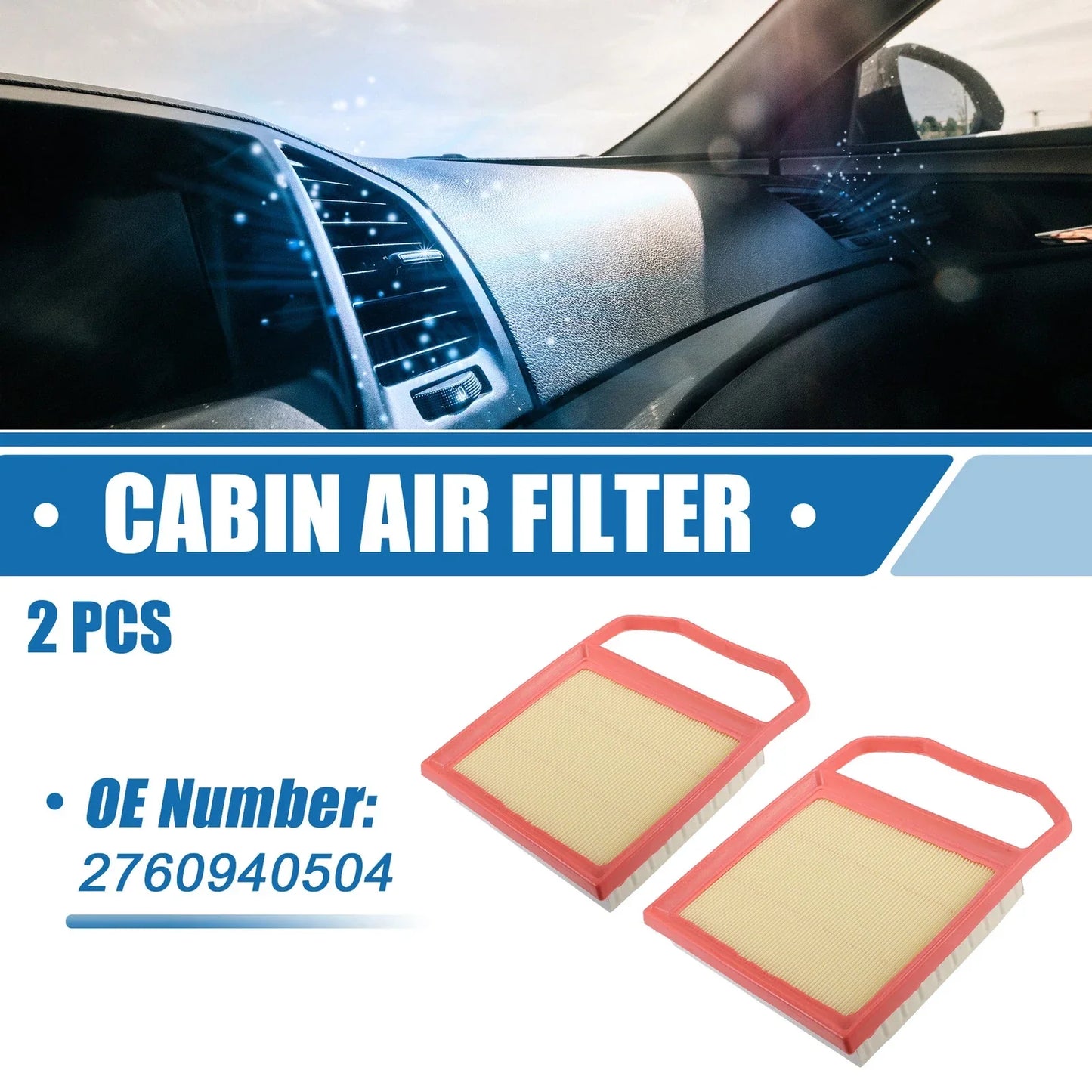 2 x Cabin Air Filters for Mercedes-Benz C400 (2015-2016)