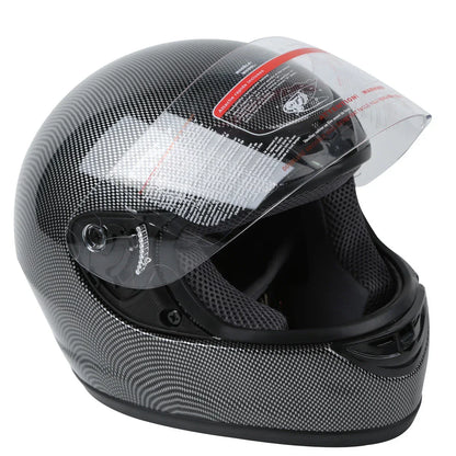 Carbon Fiber Black DOT Flip Up Full Face Motorcycle Helmet S M L XL