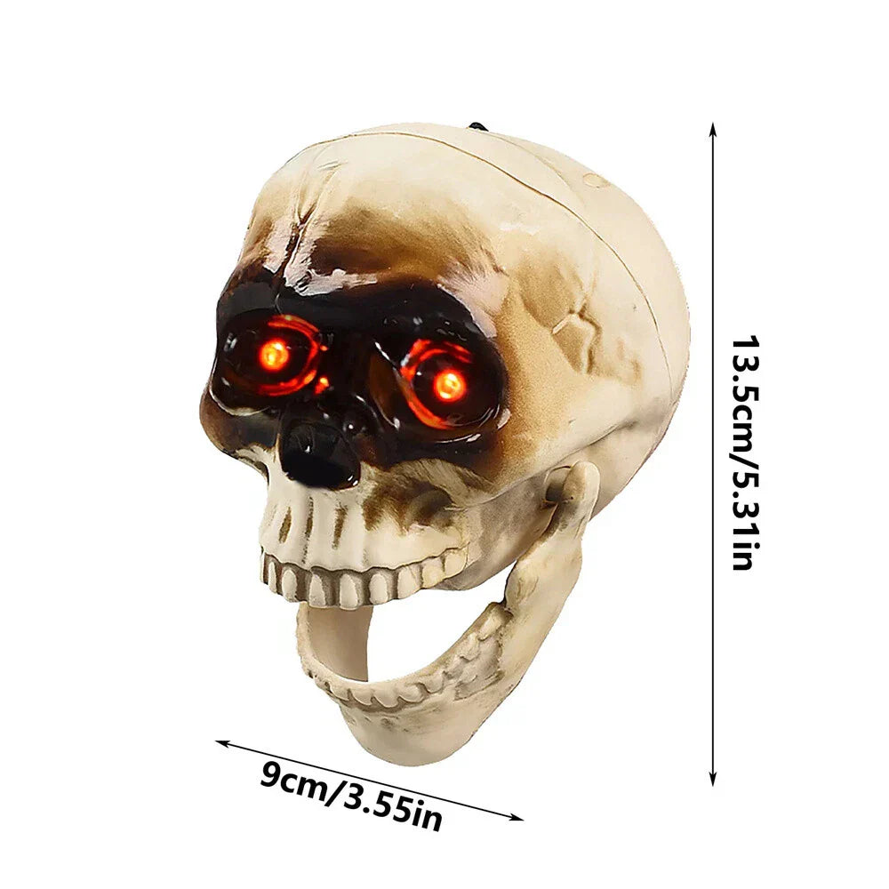 Scary Skull Decoration with Red Light Eyes & Sound for Halloween Party