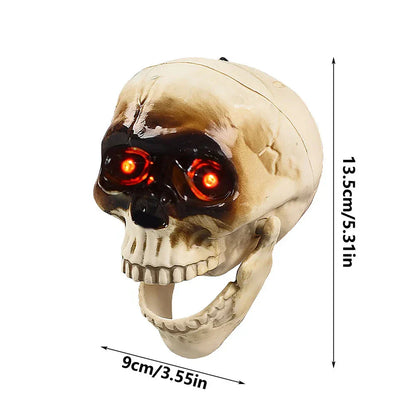 Scary Skull Decoration with Red Light Eyes & Sound for Halloween Party