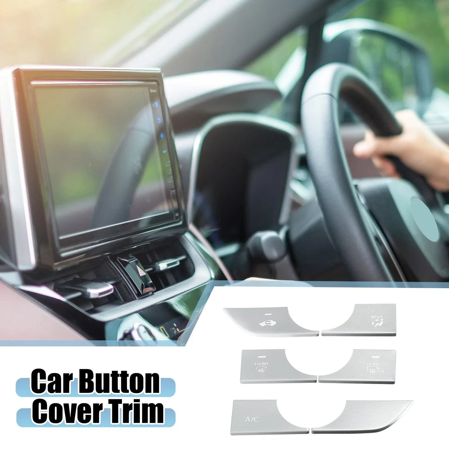 AC Button Cover Trim for Honda Civic 11th Gen (2022-2023) - Aluminum Alloy Silver