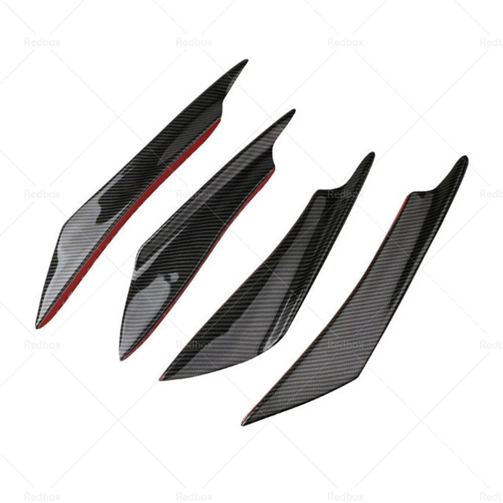 4x Carbon Fiber Bumper Canard Splitter Diffuser Lip for Car