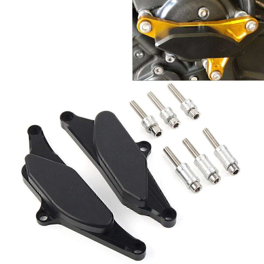 Black Engine Slider Crash Protector Pads for Yamaha Vmax 1700 (2009-2018)