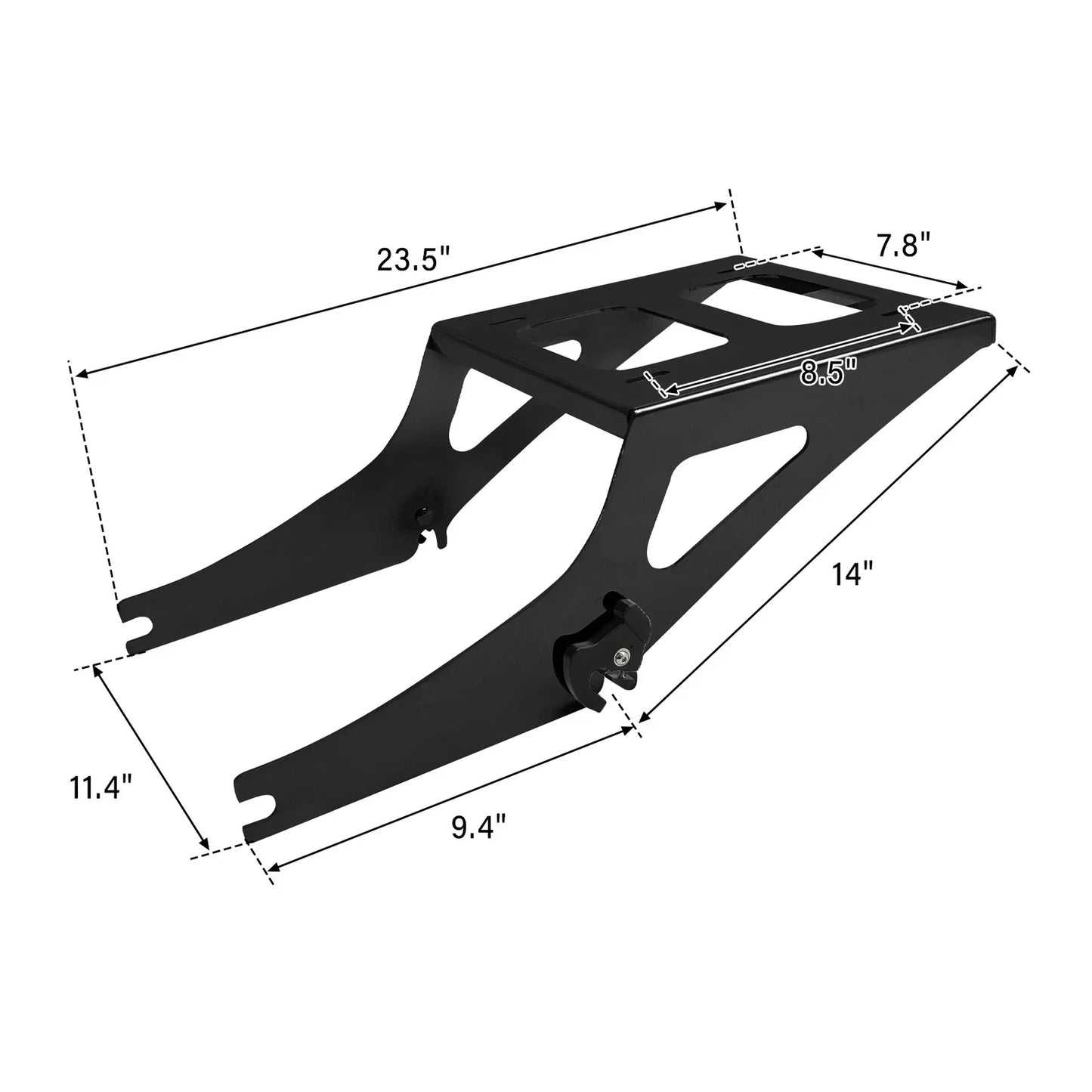 Black Trunk Mount Rack for Harley Fatboy FLSTF (2008-2017)