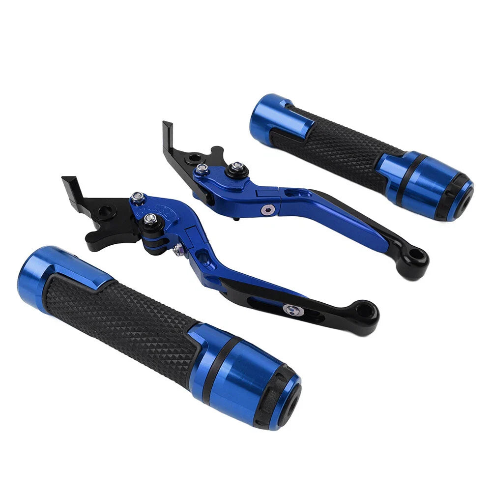 Blue Extendable Brake Clutch Lever Grip Set for BMW S1000XR (2015-2021)