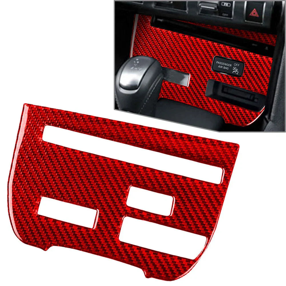 Carbon Red Central Console CD Panel Cover Trim for Nissan GTR R35 (2008-2016)