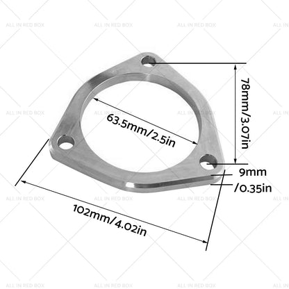 Universal Exhaust Flange Plate Kit 2.5" 304 Stainless Steel