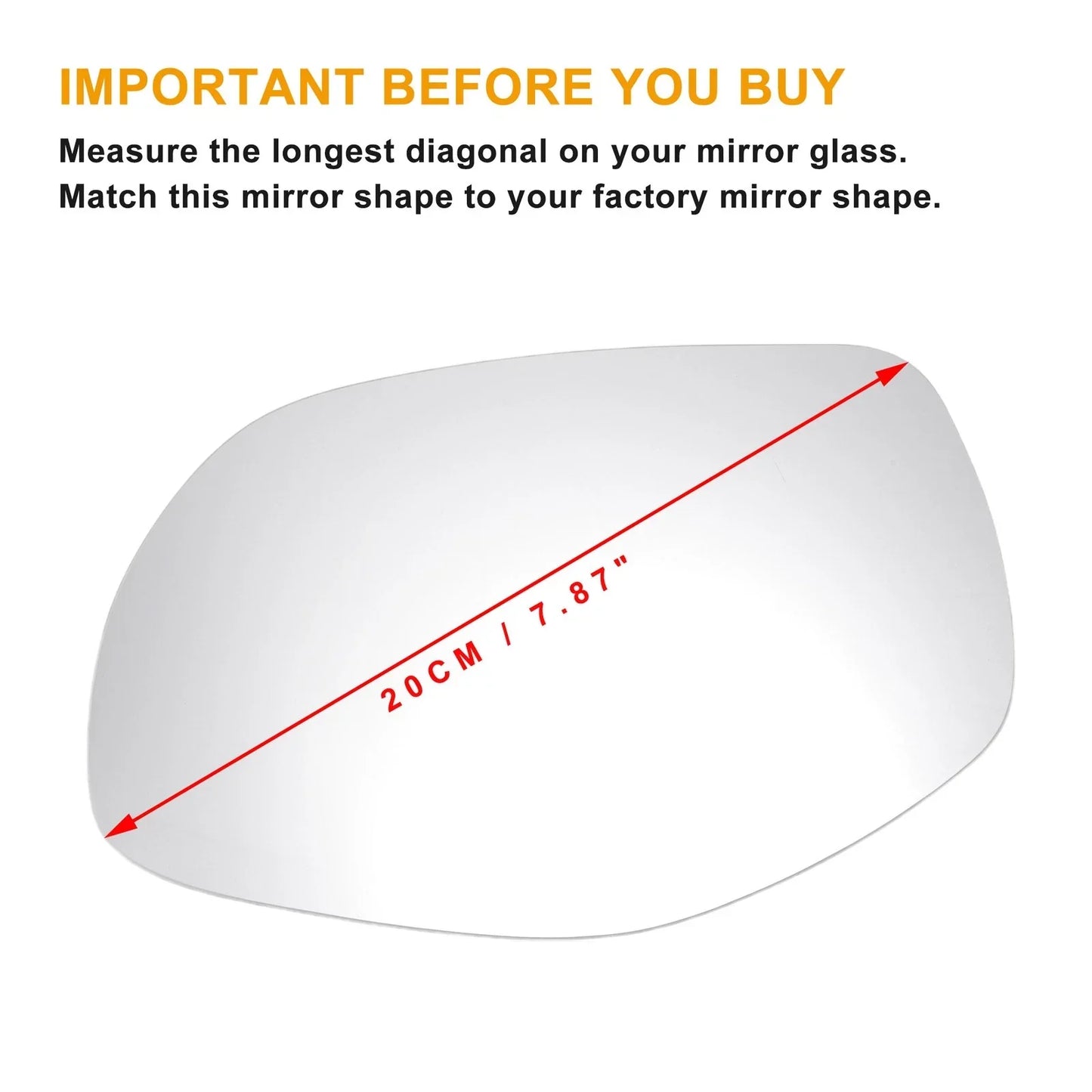 Left Side White Mirror Glass w/ Back Heated for Porsche Cayenne (2007-2010)