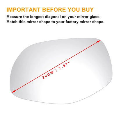 Left Side White Mirror Glass w/ Back Heated for Porsche Cayenne (2007-2010)