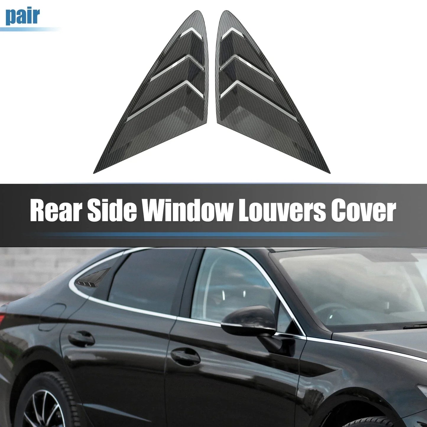 Rear Side Window Louver Shades Covers for Hyundai Sonata DN8 (2020-2022)