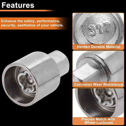 Wheel Lock Lug Nut for Mercedes-Benz with Locking Nut Key Tool