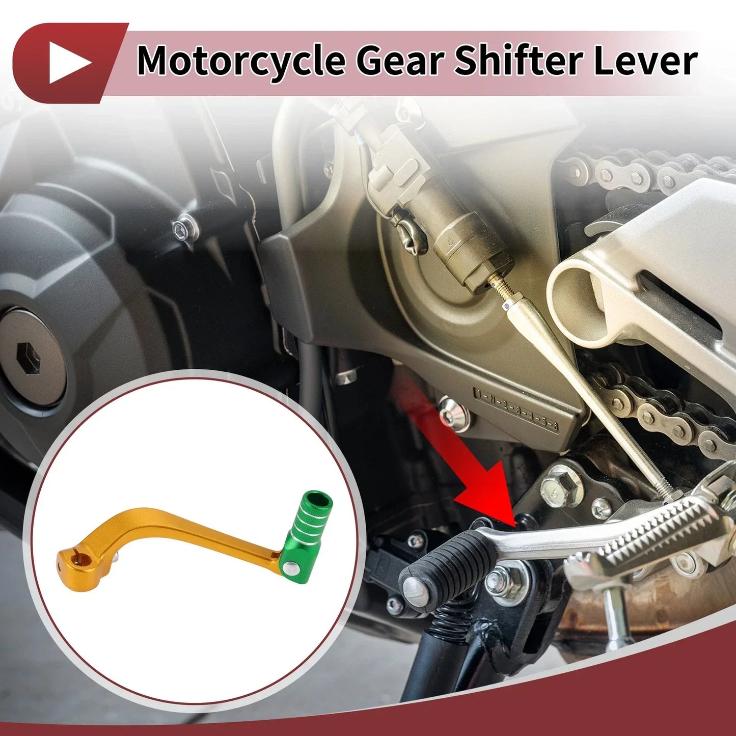 Folding Motorcycle Gear Shifter Lever for Honda CRF110F (2013-2018) Green