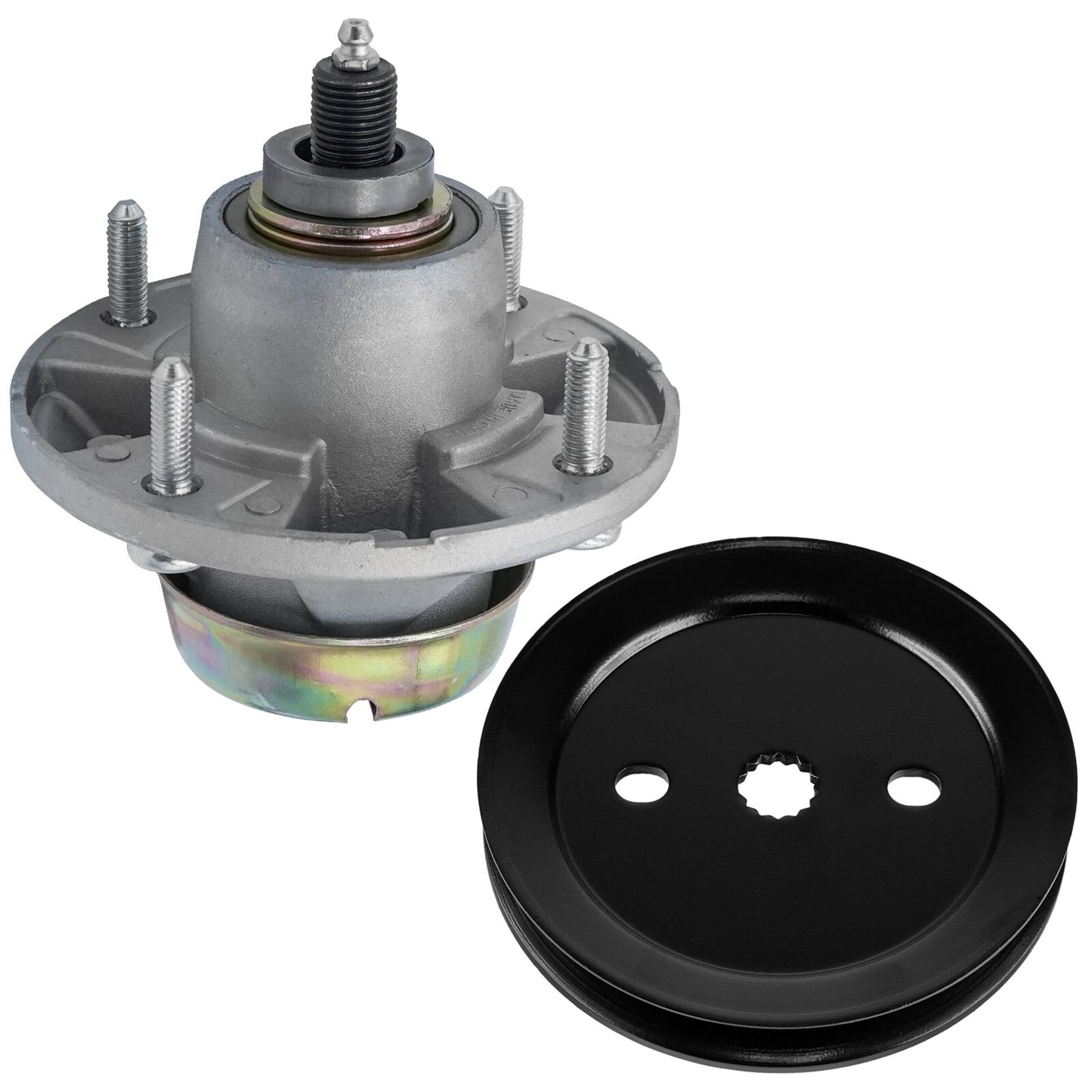 Caltric Spindle Assembly with Pulley for John Deere X360 X500 X520 (48") (2000–2018)