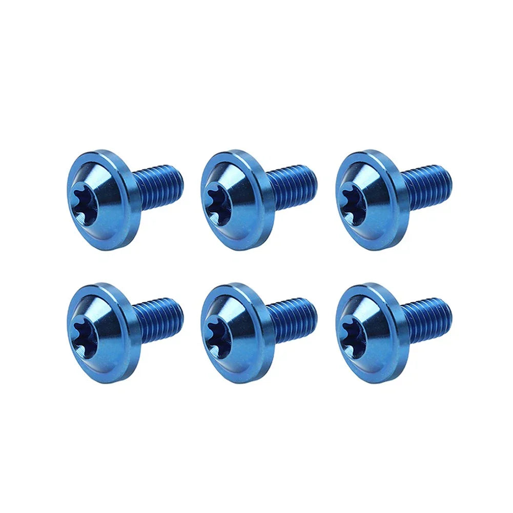6 x M6x10mm Titanium Alloy Torx Head Bolts for Bike Motor - Blue