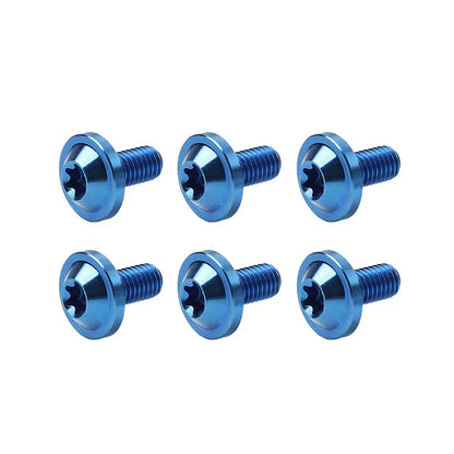 6 x M6x10mm Titanium Alloy Torx Head Bolts for Bike Motor - Blue