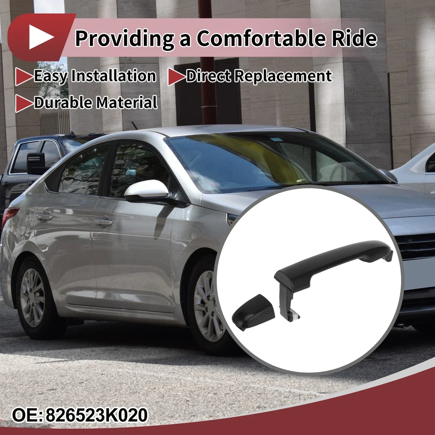 Car Door Handle Grip for Hyundai Sonata 2005-2010 Front Right Black
