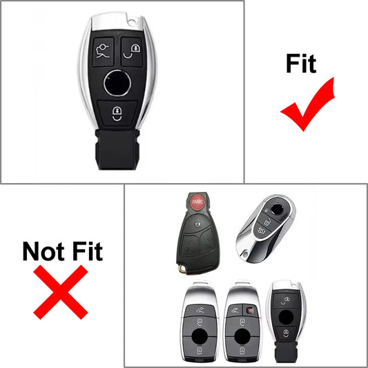 Black 3 Button Remote Key Fob Cover for Mercedes-Benz CLA C117 (2014-2019)