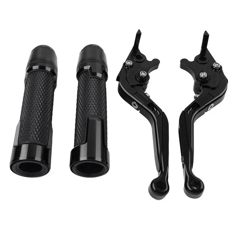 Folding Extendable Brake Clutch Levers & Handlebar Grips for Kawasaki ZX636R (2003-2006)